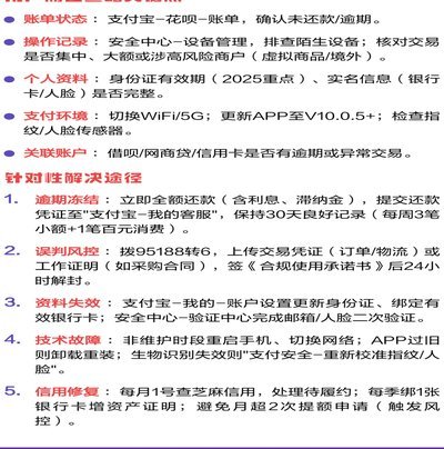 花呗异常快速解决指南
